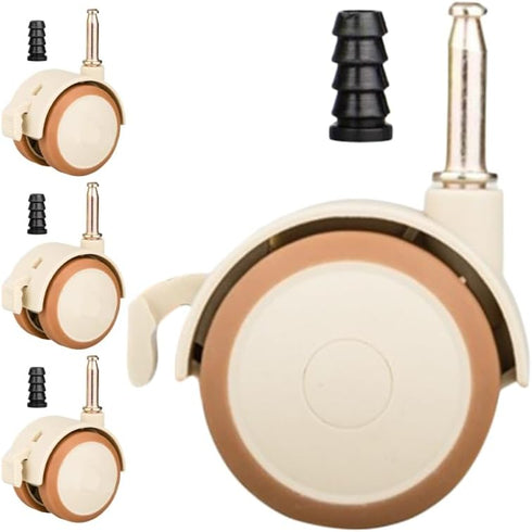 4pcs Ciieeo Heavy Duty Crib Wheels Brakes Fit Furniture Casters for Nursery Noise-reducing Rubber Rollers Replacement