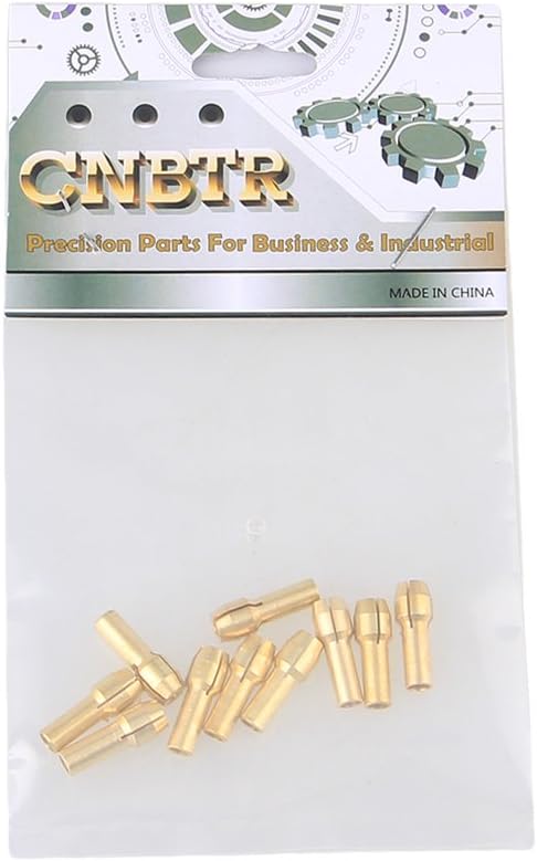 CNBTR Brass Collet for Rotary Tools, 0.5-3.2mm, Pack of 10 (4.3mm Shank Dia)