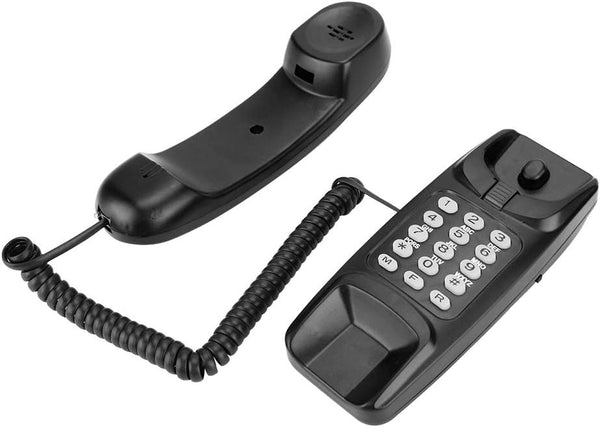 Bewinner Corded Phone, Landline Phone with Flash Function, Mute, Redial, Desktop Wall Phone (Black)