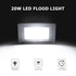 20W IP66 6500K 1400Lm 120 LED Flood Lights Outdoor, Waterproof Security Lights Fixture, Hardwired Wall Lamp, Ultra Thin