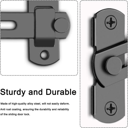 2PCS 180 Degree Flip Barn Door Lock, Sliding Barn Door Latches, Gate Latch for Barn, Sliding, Pet, Garage, Bathroom,