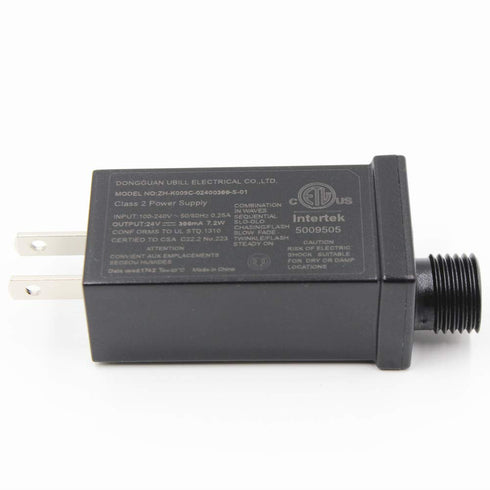 24V LED Transformer Class 2 Power Supply, Waterproof IP44 Low Voltage LED Driver for String Light, US CA Plug