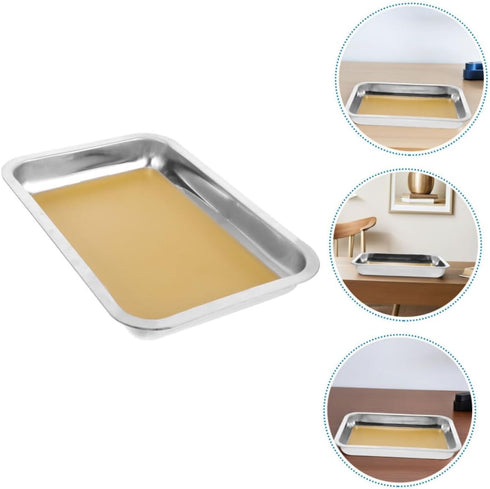 Set 2-Piece Stainless Steel Dissection Tray with Wax for Biology Lab Anatomy Study Specimen Dissecting Pan for Science