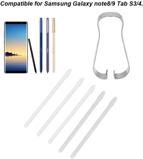 Replacement Tips Nibs, Stylus Pen Refill Tool Set for Galaxy Note 8/9, Tab S3/4 (White)