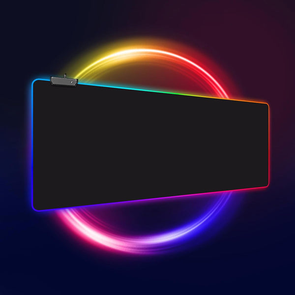 RGB Gaming Mouse Pad, Large 31.5X11.8 in Desk Mat with 13 Colors LED Light, Non-Slip Rubber Base with Waterproof Coating