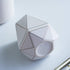 White Ceramic Desk Cute Pen Holder Stand, Gold Line Pencil Cup Pot Organizer for Makeup Brushes