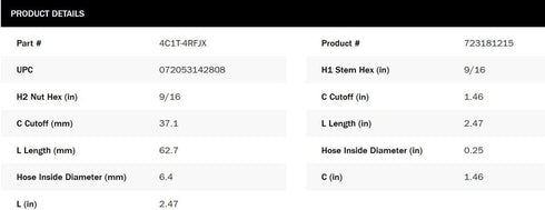 Field Attachable Type T for G1 Hose, Gates (G27170-0404), 1/4" ID, 1 Wire, Female JIC 37 Flare Swivel