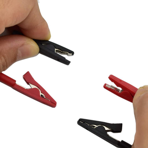 10Pcs Insulated Safety Multimeter Test Leads Red and Black with Mini Alligator Clips for 2mm Banana Plug Connector
