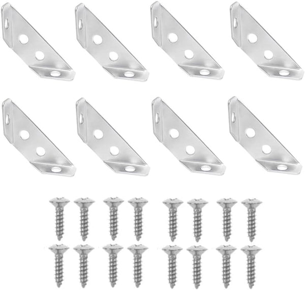 esowemsn 20pcs Mini Metal Furniture Corner Connectors Triangle Shelf Support Brackets Corner Braces