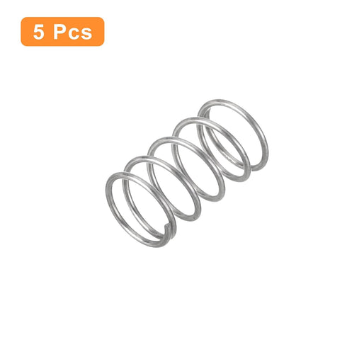 uxcell 5Pcs Compression Spring, 0.02" Wire Diameter, 0.24" OD, 0.39" Free Length, 304 Stainless Steel, Silver