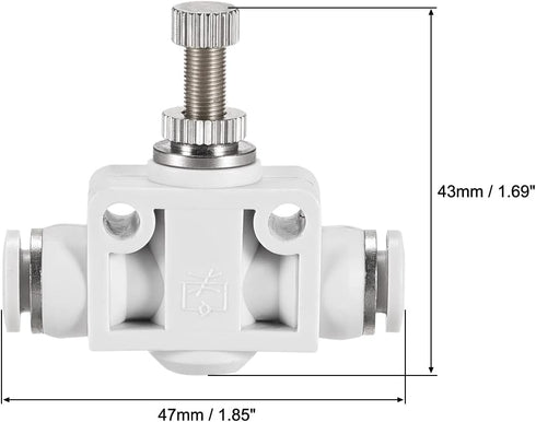 uxcell Air Flow Control Valve, In-line Speed Controller Union Straight, Pneumatic Connector Valve, 6mm Tube Outer Diameter 4Pcs