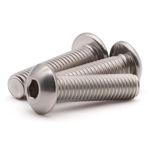 1/4-20 x 3/4" Hex Socket Button Head Cap Screws, 25 Pack, 304 Stainless Steel, Bright Finish