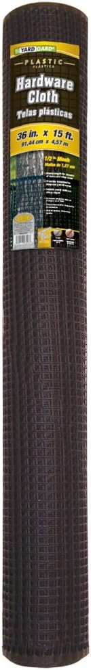 YARDGARD 889230A 3x15 1/2 Mesh HDWE Cloth, 15 Foot, Black