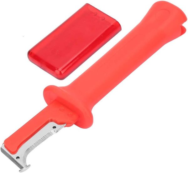 Jadeshay Electrical Cable Stripper Tool, Insulated Wire Dismantling Knife with Ergonomic Handle and Safety Cap