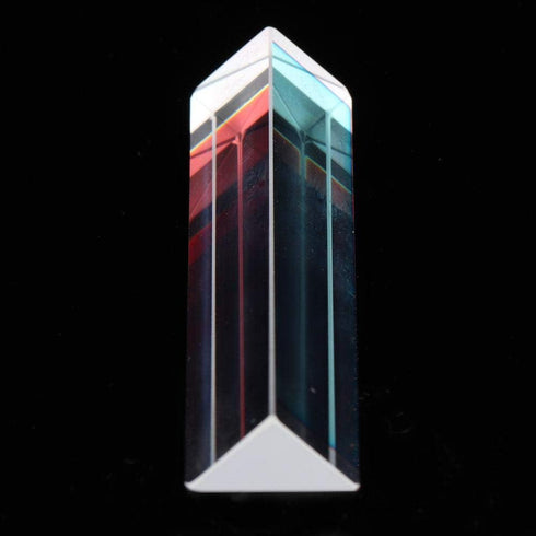 K9 (15x15x87mm) Optical Glass Triangular Prism Crystal Rainbow Maker for Physics Education, Light Spectrum, Photo