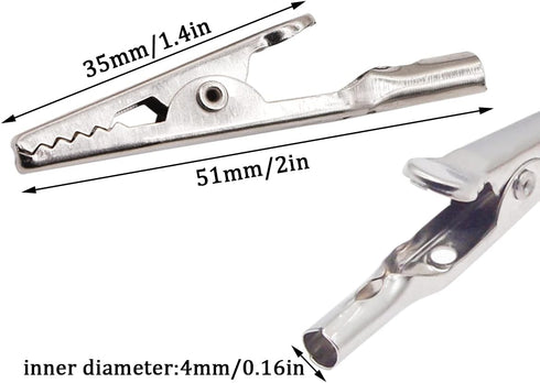100 pcs Metal Alligator Clips 52 mm for Household Soldering and Electrical Test Tools