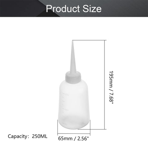 Utoolmart 6pcs Squeeze Bottle - 250ml Plastic Glue Oil Wash Bottles for DIY Label Tattoo