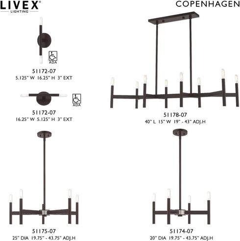 2 Livex Lighting Lt Bronze ADA Wall Sconce