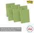 Trendy Spring Sage Sticky Note Pads, 4" x 6", Recycled, Set of Six Pads, 50 Sheets Each, Made in The USA