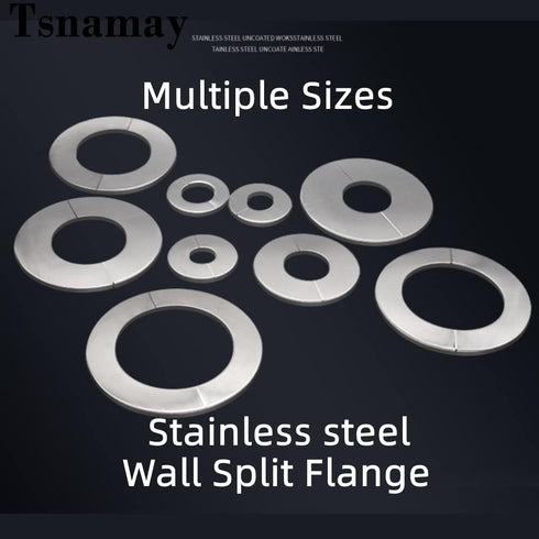 Wall Split Flange, Stainless Steel Round Escutcheon Plate for 3.58"/91mm Diameter Pipe, Pack of 2