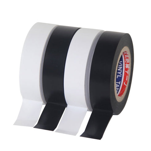 Color Guard Tape 4 Pack, PVC Electrical Glue Tape, 66 Feet, 0.7 Inch Black and White Insulation Tape