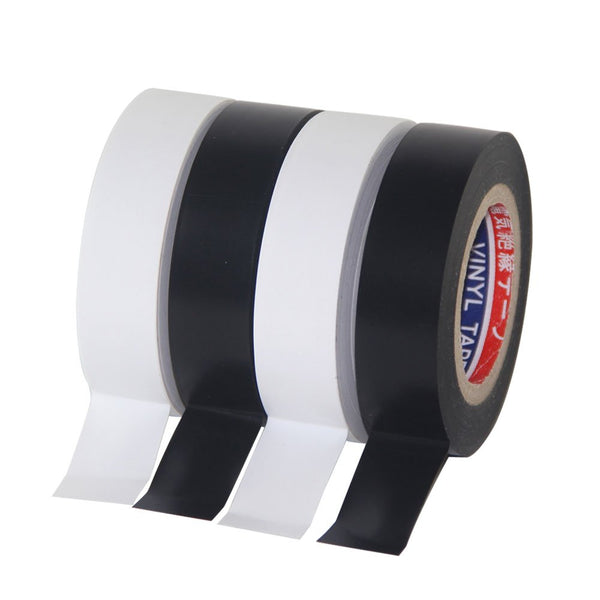 Color Guard Tape 4 Pack, PVC Electrical Glue Tape, 66 Feet, 0.7 Inch Black and White Insulation Tape