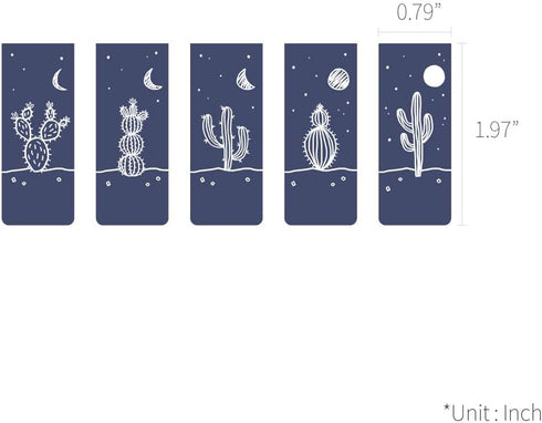 Monolike Magnetic Bookmarks, Night Cactus Set of 5