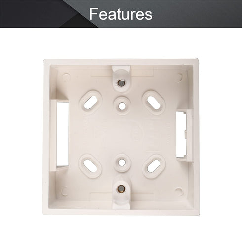 Fielect 86 Type Universal Switch Socket Wire Slot Box, Surface Mount Wall Switch Protection Box, Plastic White