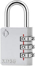 XD35 Combination Lock - 3-Digit Padlock for School Gym Sports Locker, Fence, Toolbox, Case, Hasp Storage (1-Pack, Gray)