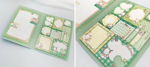 Kawaii Cute Memo Sticky Note Booklet, 6.30 x 8.27'', Kawaii Stationary Supplies for Teens Girls