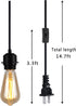 15ft Set E26 Pendant Light Kit with Switch, Industrial DIY Pendant Light Cord, with Black Woven Fabric Rope Pendant