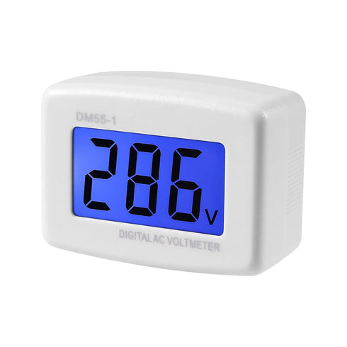 AC 80-300V LCD Digital Voltmeter, Flat US Plug Voltage Measuring Monitor for AC 110V 220V
