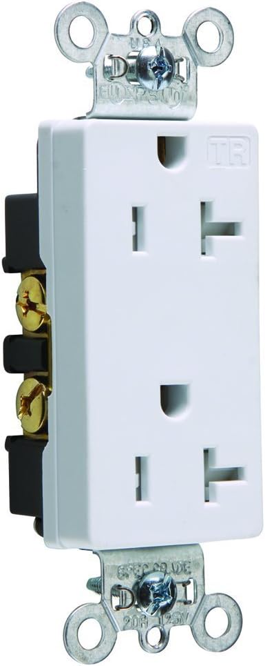 Legrand Pass & Seymour TR26362W 20 Amp Duplex Receptacle Outlet | Heavy-Duty Tamper-Resistant, Back and Side Wire, White