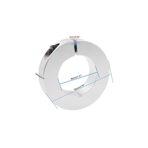 TTZEZE Aluminum Alloy Shaft Collars, 4 PCS Metal Stop Collar Clamp, 40mm ID, 70mm OD, 18mm Width for Wheel Barrow Axle