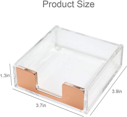 MultiBey Sticky Notes Memo Pad Holder Dispenser, Rose Gold Desk Organizer for Office