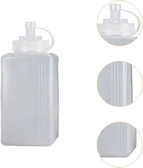 Commercial 600ml Condiment Bottle Ketchup Bottle Leakproof with Lid Ketchup Honey Dispenser for Kitchens Mustard BBQ