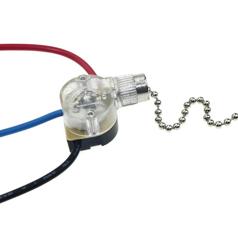 GMBYLBY 15cm 3-Wire Upgraded Semi-Clear Pull Chain Switchs with Cable Simple Installs for Ceiling Fan Or Pendant Light