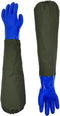 Long Waterproof Rubber Gloves, 28 Shoulder Length Insulated PVC Coated, Chemical Resistant