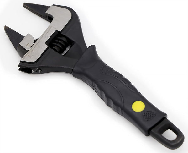 Extra Slim Jaw 6-Inch Adjustable Wrench, Large 1.34-Inch Jaw Opening for Tight Spaces