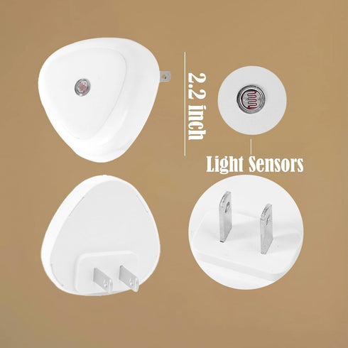 3 Pack Heart Shape Night Lights, Cute Nursery Nightlight with Light Sensors, Auto Dusk to Dawn Sensor, Soft Glow, Ideal