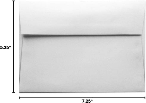 A7 7.25 5.25 100 Pack Note Card Cafe x in Blank White Envelopes | | Sealable, Square Flap | Invitations Envelopes