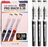 Morning Glory Pro Mach Roller Ball Pen (New Upgrade Model) 0.38 mm Fine Point Tip, Black (12 pcs, 6 pcs)