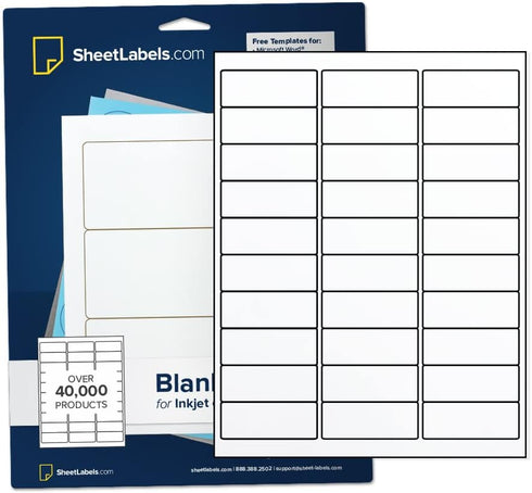 Mailing Address Labels, 1" x 2-5/8", 30-Up FBA Labels, Easy to Peel, 750 Labels - 25 Sheets from SheetLabels.com