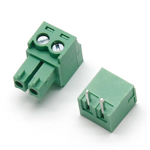 10Set 3.81mm Pitch Male Female 2-Pin PCB Screw Terminal Block Connector Plug KF2EDGK - Green