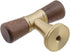 46mm/1.81", 2 Single Hole Wood Drawer Handle Knobs Walnut Cabinet Pulls Brass Base T Bar Knob Pull Handles With Screws
