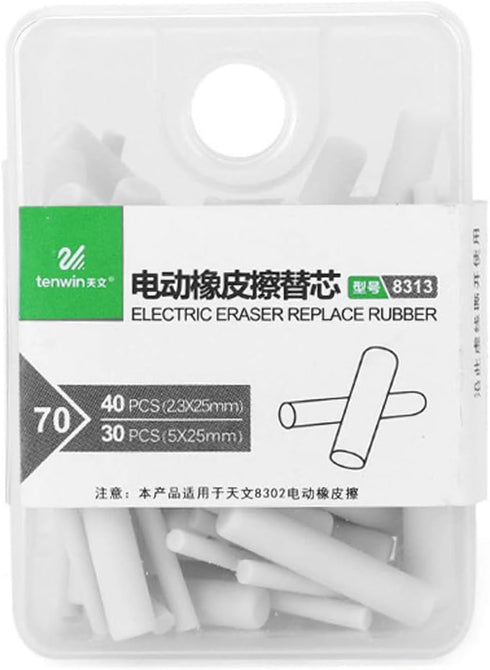 Pencil Eraser Refill for Mechanical Pencil, Clearpoint Eraser Refills, 40Pcs+30Pcs for Art Drawing