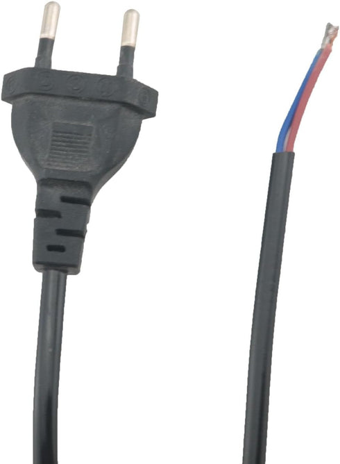 WELWIK 2PCS 6 Light Cord with Switch Plug Black Pure Copper Extension Line Ft Cabling Stripped Ends Power Cable