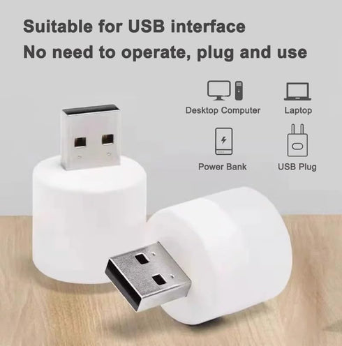 (6-Pack) Mini USB LED Night Light, Compact Portable Design, Bedroom Sleep LED, Energy-Saving Lamp, Table Lamp