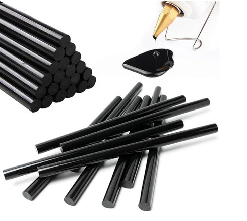Black Hot Glue Sticks 20Pcs for Mini Glue Gun Repairing Tool- 0.27 Diameter X7.87" Long for Gluing Projects,Car Dent Repair, Handiraft DIY, Artificial Flowers.