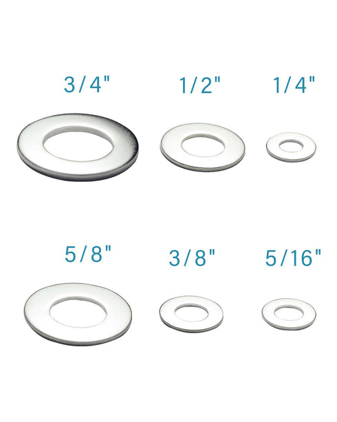 5/8 Inch SAE Flat Washers, Pack of 50, Premium 304 Stainless Steel Washers for Secure Fastening